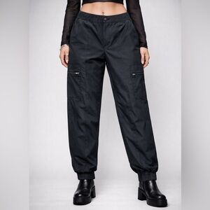 Talbots Black Cargo Jogger Pants Dark Tech Utility Size Large